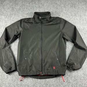 Chrome Cycling‎ Jacket Mens Medium Black Windbreaker Full Zip Lightweight